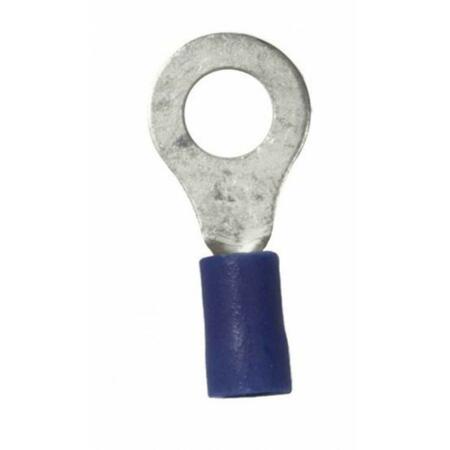 WIRTHCO 16-14 AWG 0.25 in. Vinyl Ring Terminal Silver End with Blue Boot W48-80847